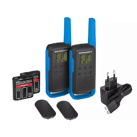 Motorola Walkie-Talkie TalkAbout T62, Twin, 16 Channels, 8km, Blue/Black Motorola Walkie-Talkie TalkAbout T62, Twin, 16 Channels, 8km, Blue/Black