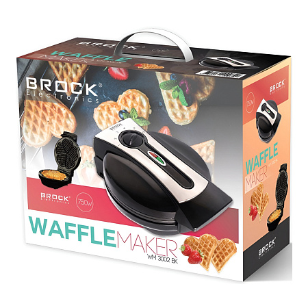 BROCK Waffle Maker WM 3002 BK, 1000W, Black
