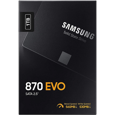 2.5" SATA SSD 1.0TB Samsung  870 EVO "MZ-77E1T0B" [R/W:560/530MB/s, 98K IOPS, MGX, V-NAND 3bit MLC]