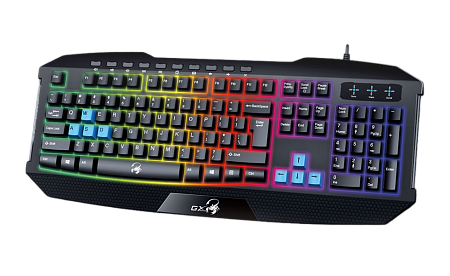 Gaming Keyboard Genius SCORPION K215, Multimedia, Spill-resistant, 7 color backlight, Black, USB