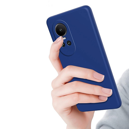 Helmet Case Liquid Silicone Oppo Reno 10 5G, Blue Helmet Case Liquid Silicone Oppo Reno 10 5G, Blue