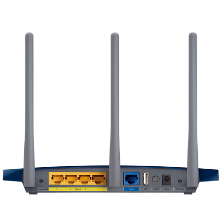 Wi-Fi N TP-LINK Router, "TL-WR1043ND", 450Mbps, Gbit Ports, USB2.0, Print Server, MIMO