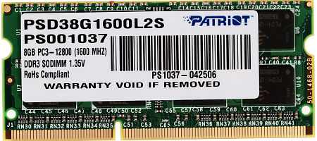 Patriot SL DDR3 4GB 1600MHz 1.35V SODIMM,процессоры ,оперативная память, ssd, M2, hdd, кейсы