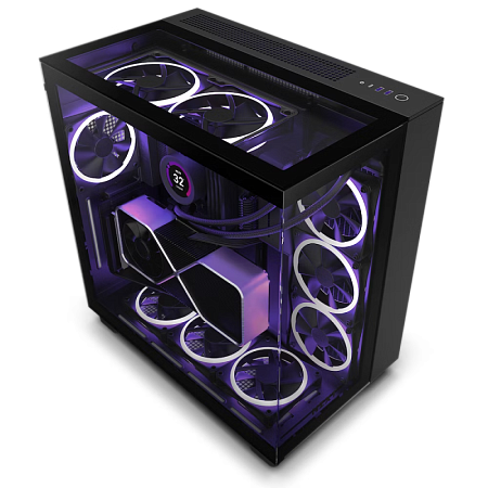 Case ATX NZXT H9 Elite, 3x120mm RGB & 1x120mm, RGB Hub, Dual-Chamber, Front&Side&Top Tempered Glass,