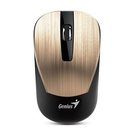 Wireless Mouse Genius NX-7015, 1200 dpi, 3 buttons, Ambidextrous, 57g, BlueEye, 1xAA, 2.4Ghz, Gold