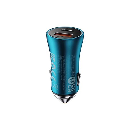 Baseus Car Charger Golden Contactor Max 1*USB-A+1*Type-C 60W, Blue Baseus Car Charger Golden Contactor Max 1*USB-A+1*Type-C 60W, Blue