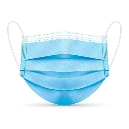 Helmet Disposable Face Mask, 3 layers, Blue. 50pcs/box/ Masca faciala de unica folosinta. Albastra