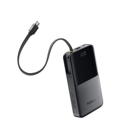 Baseus Power Bank 10000mAh 22.5W with Cable Type-C 0.3m, EnerFill FC51 Bipow2 Pro Digital Display , Cosmic Black