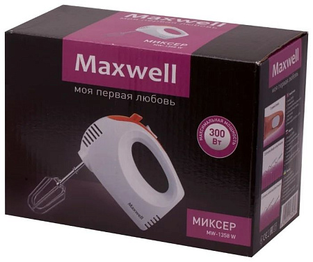 Миксер ручной Maxwell MW-1358, Белый