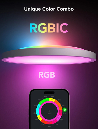 Умный потолочный светильник GOVEE Round 12” RGBWW + RGBIC