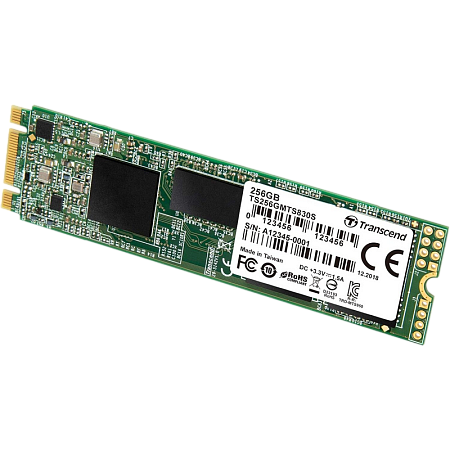 .M.2 SATA SSD  256GB Transcend  "TS256GMTS830S" [80mm, R/W:560/510MB/s, 85K/85K IOPS, SM2258, 3DTLC]