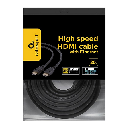 Cable HDMI to HDMI 20.0m  Cablexpert, male-male, V1.4, Black, Bulk, CC-HDMI4-20M