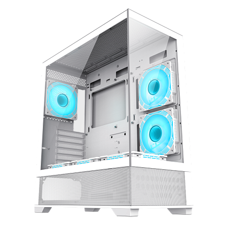Case ATX GAMEMAX Vista AW, w/o PSU, 0.6mm, 6x120mm ARGB, ARGB Hub, RC, Front&Side Tempered Glass, 1x