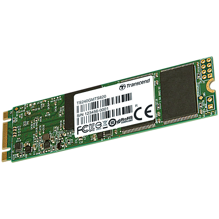 .M.2 SATA SSD  240GB Transcend "TS240GMTS820S" [80mm, R/W:560/510MB/s, 50K/75K IOPS, SM2258, 3D TLC]