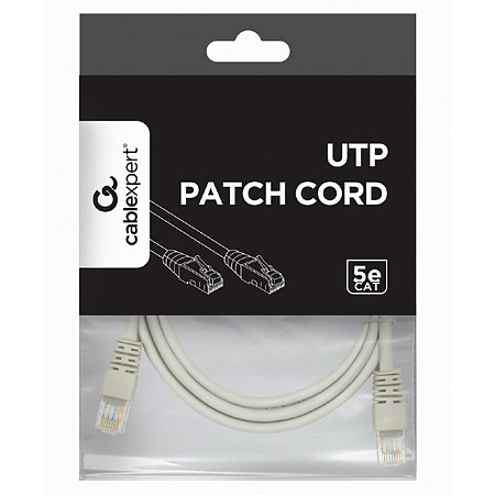  1.5m, Patch Cord  Gray  PP12-1.5M, Cat.5E, Cablexpert, molded strain relief 50u" plugs