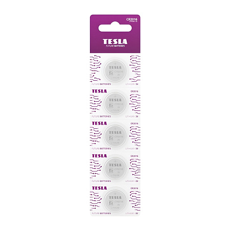TESLA Batteries CR 2016 5 pcs Blister