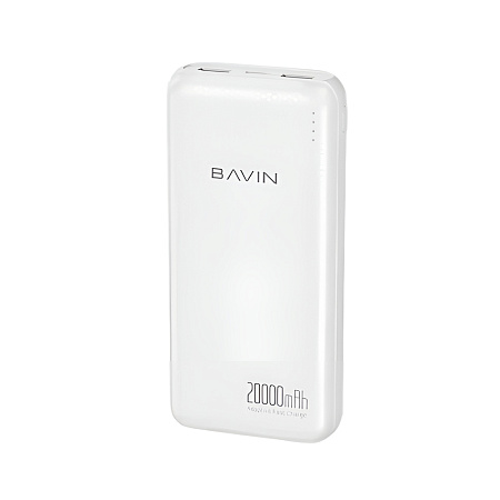 BAVIN Power Bank 20000mAh, Quick Charging, Dual USB Output, White