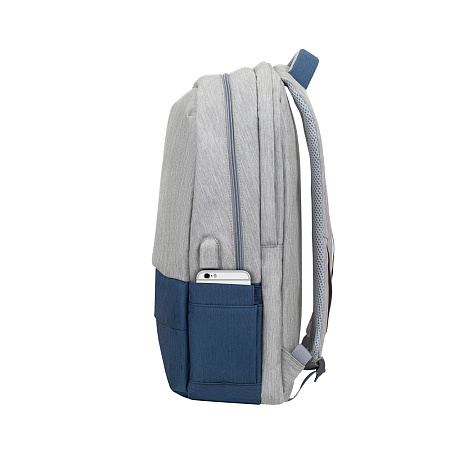 Backpack Rivacase 7567, for Laptop 17,3" & City bags, Gray/Dark Blue