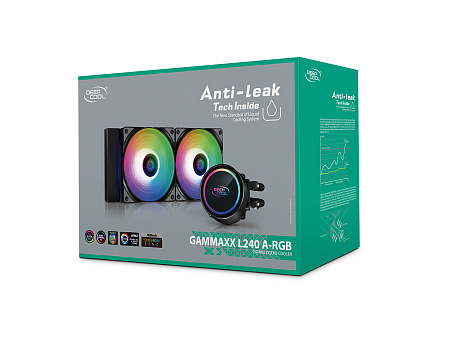 AIO Liquid Cooling Deepcool "GAMMAXX L240 ARGB" (≤30 dB(A), 69.34 CFM, 2x120mm, ARGB, 250W, 1330g)