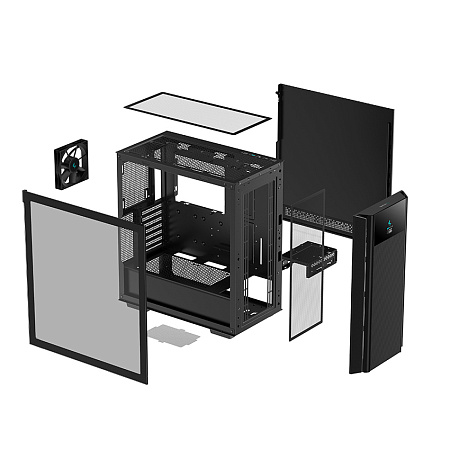 Case ATX Deepcool CH510 Mesh Digital, w/o PSU, 1x120mm, USB-C, USB 3.0, Tempered Glass, Digital disp