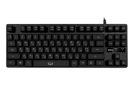 Gaming Keyboard SVEN KB-G7400, TKL, Fn keys, Backlight, WinLock, 1.8m, USB, EN/RU, Black