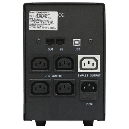 UPS PowerCom BNT-1500AP 1500VA/900W Line Interactive, AVR, RJ45, USB, 5*IEC Sockets