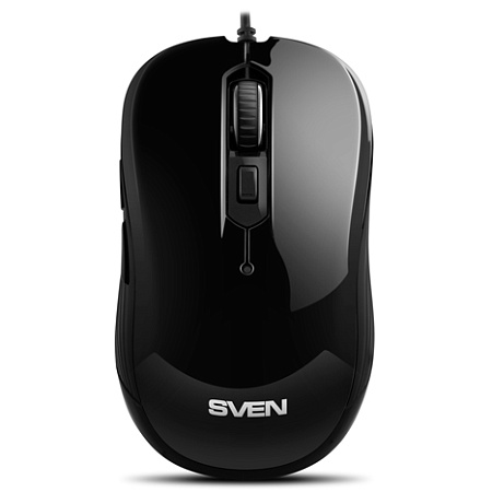 Mouse SVEN RX-520S, 800-3200 dpi, 6 buttons, Ambidextrous, Silent, 83g., 1.5m, USB, Black Mouse SVEN RX-520S, 800-3200 dpi, 6 buttons, Ambidextrous, Silent, 83g., 1.5m, USB, Black