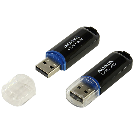 USB Flash накопитель ADATA C906, 16Гб, Черный/Синий