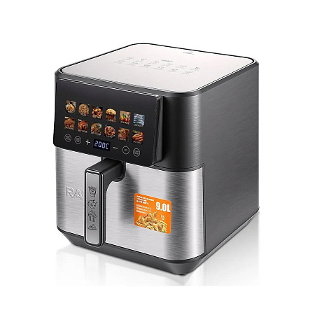 Raf Air Fryer R.5268, Dual Heating Elements, 9L,2200W, Black