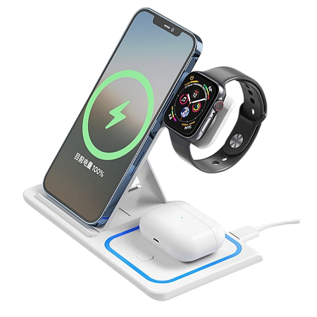 Wireless Charger XO, 3in1, WX023, White (apple supporting) Wireless Charger XO, 3in1, WX023, White (apple supporting)