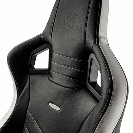 Gaming Chair Noble Epic NBL-RL-EPC Black/Red/White Real Leather,  Max load 120kg / height 165-180cm