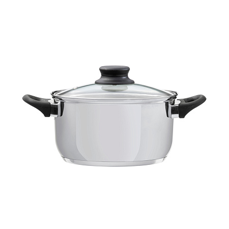 Domotti, Pot With Lid, Lima, 22 Cm, 4.7 L Stainless Steel, Tempered Glass Domotti, Pot With Lid, Lima, 22 Cm, 4.7 L Stainless Steel, Tempered Glass