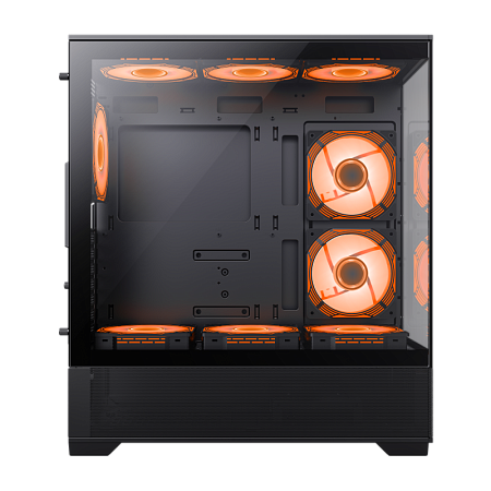 Case ATX GAMEMAX VISTA AB, w/o PSU, 0.6mm, 6x120mm ARGB, ARGB Hub, RC, Front&Side Tempered Glass, 1x