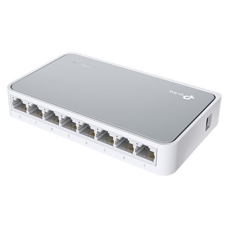 .8-port 10/100Mbps Desktop Switch  TP-LINK "TL-SF1008D", Plastic Case