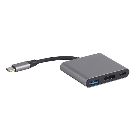Helmet Adapter Type-C to USB3.0+HDMI+PD, HC-04, Grey
