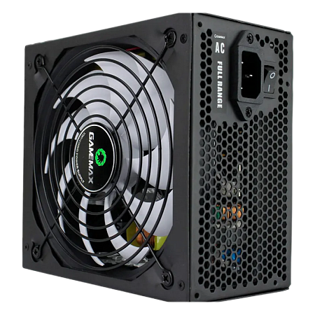 Power Supply ATX 500W GAMEMAX GP-500, 80+ Bronze, 140mm, Active PFC, DC/DC, Flat cable design, Black