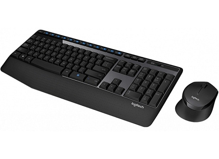 Wireless Keyboard & Mouse Logitech MK345, Media сontrols, Spill-resistant, Palm rest, 1000dpi, 3 but