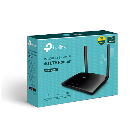 4G LTE Wi-Fi AC Dual Band Router TP-LINK, "Archer MR400", 1167Mbps, 2x Detachable Antennas