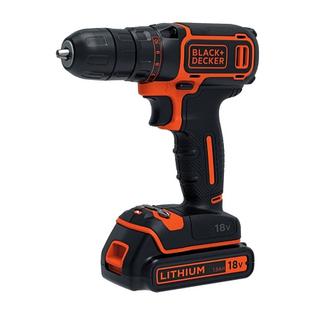 Drill/Driver Black+Decker (BDCDC18B-QW) 18V Li-Ion 2x1.5 Ah, LED, 0-650 rpm, 30 Nm