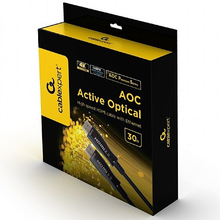 Видео кабель Cablexpert CCBP-HDMI-AOC-30M, HDMI (M) - HDMI (M), 30м, Чёрный