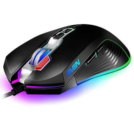 Gaming Mouse SVEN RX-G850, 500-6400 dpi, 8 buttons, 166g., Ambidextrous, Programmable, Built-in memo