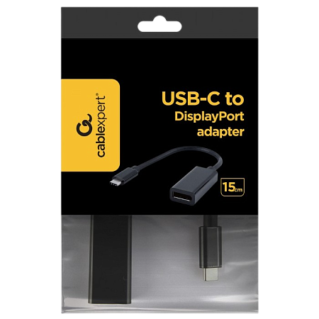 Adapter  Type-C to DP socket 0.15m Cablexpert, up to 4K at 60 Hz, A-CM-DPF-01