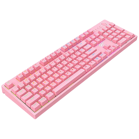 Gaming Keyboard Havit KB871L, Mechanical, Blue SW, RGB, 104 Keys, US Layout, 1.6m, USB, Pink Gaming Keyboard Havit KB871L, Mechanical, Blue SW, RGB, 104 Keys, US Layout, 1.6m, USB, Pink