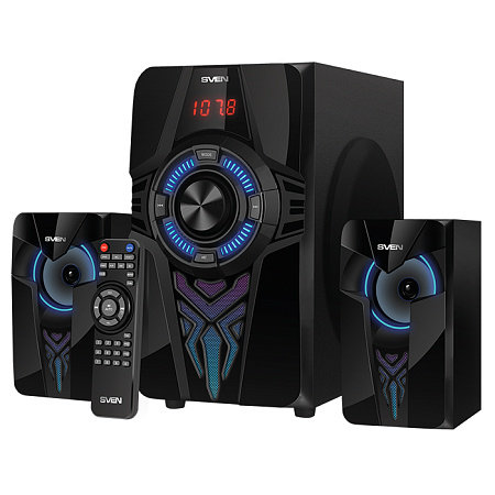 Speakers SVEN "MS-2070" SD-card, USB, FM, remote control, Bluetooth, Black, 60w/30w + 2x15w/2.1
