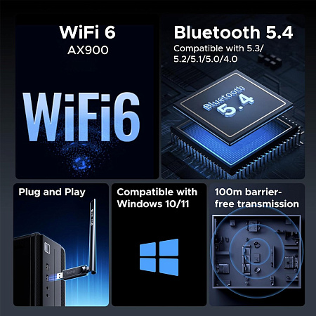UGREEN AX900 Wi-Fi 6 Bluetooth USB Wireless Adapter | CM845