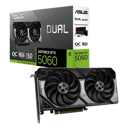 Видеокарта ASUS DUAL-RTX5060-O8G, 8GB GDDR7 128бит,процессоры ,оперативная память, ssd, M2, hdd, кейсы