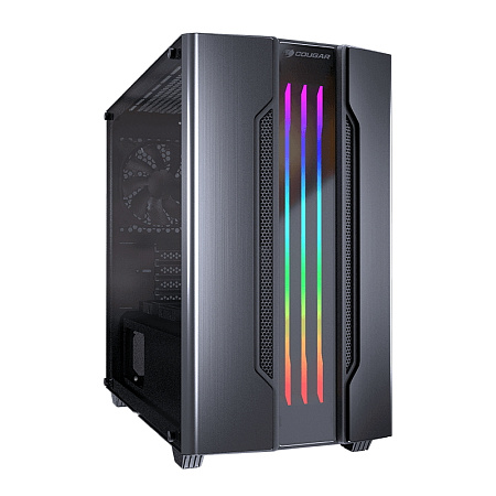Case mATX Cougar Gemini M, w/o PSU, 1x120mm fan, ARGB stips, Tempered Glass, USB3.0, Iron-Gray