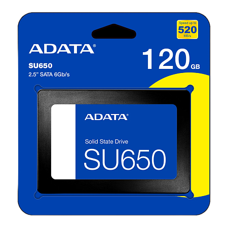 2.5" SATA SSD    120GB   ADATA Ultimate SU650 [R/W:520/320MB/s, 20K/75K IOPS, MK/SMI, 3D-NAND TLC]