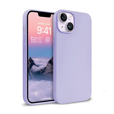 Helmet Case Liquid Silicone iPhone 15 Plus/14 Plus, Lilac Helmet Case Liquid Silicone iPhone 15 Plus/14 Plus, Lilac