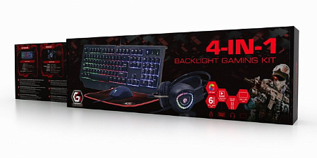Gaming Keyboard & Mouse & Mouse Pad & Headset Gembird "Phantom" GGS-UMGL4-01-RU, RGB, USB/3.5 Gaming Keyboard & Mouse & Mouse Pad & Headset Gembird "Phantom" GGS-UMGL4-01-RU, RGB, USB/3.5